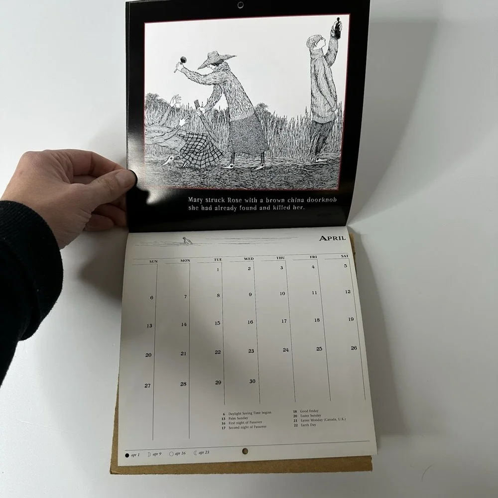 Edward Gorey Deranged Cousins 2003 Small Wall Calendar Gothic Art Illustrated